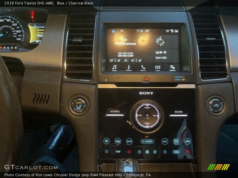 Controls of 2018 Taurus SHO AWD