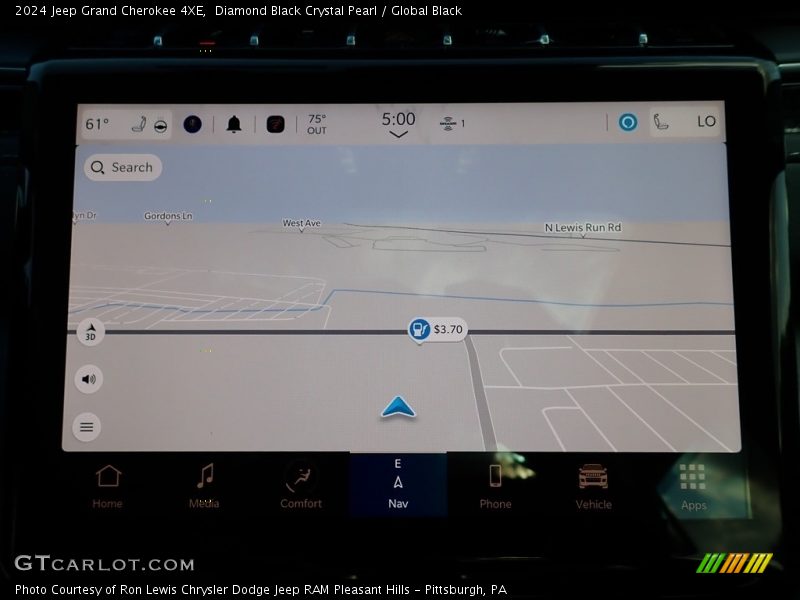 Navigation of 2024 Grand Cherokee 4XE