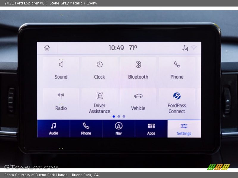 Controls of 2021 Explorer XLT