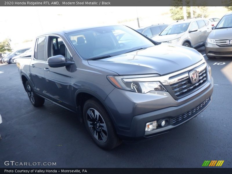 Modern Steel Metallic / Black 2020 Honda Ridgeline RTL AWD