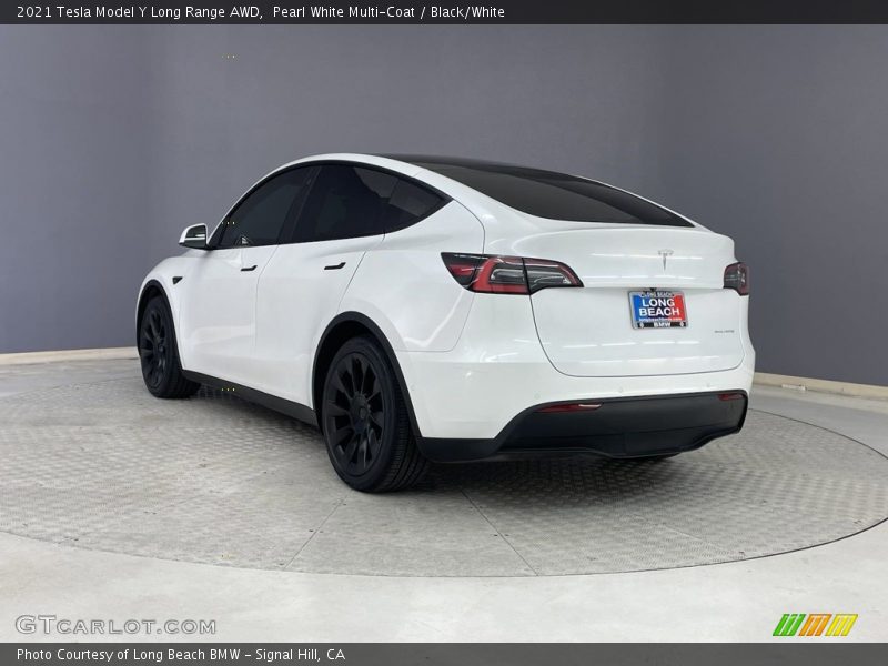 Pearl White Multi-Coat / Black/White 2021 Tesla Model Y Long Range AWD