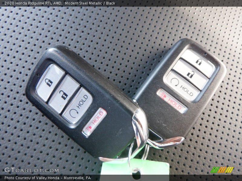 Modern Steel Metallic / Black 2020 Honda Ridgeline RTL AWD