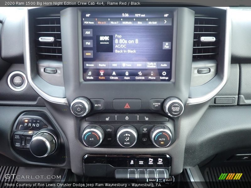 Controls of 2020 1500 Big Horn Night Edition Crew Cab 4x4