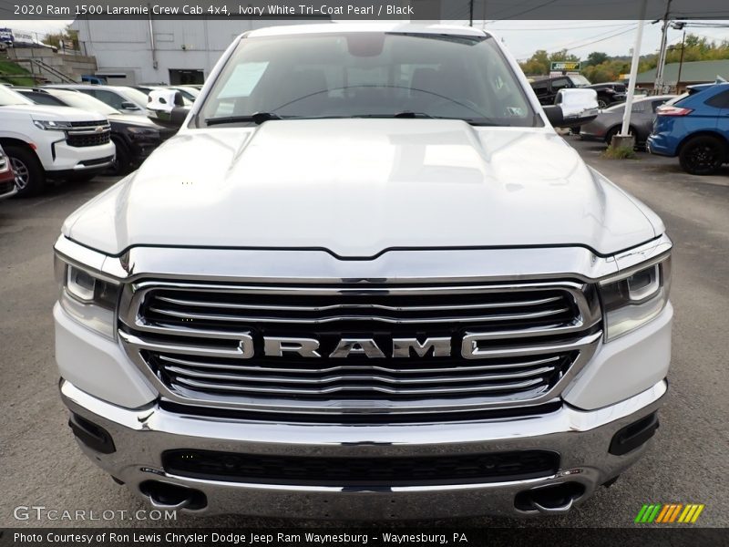 Ivory White Tri-Coat Pearl / Black 2020 Ram 1500 Laramie Crew Cab 4x4