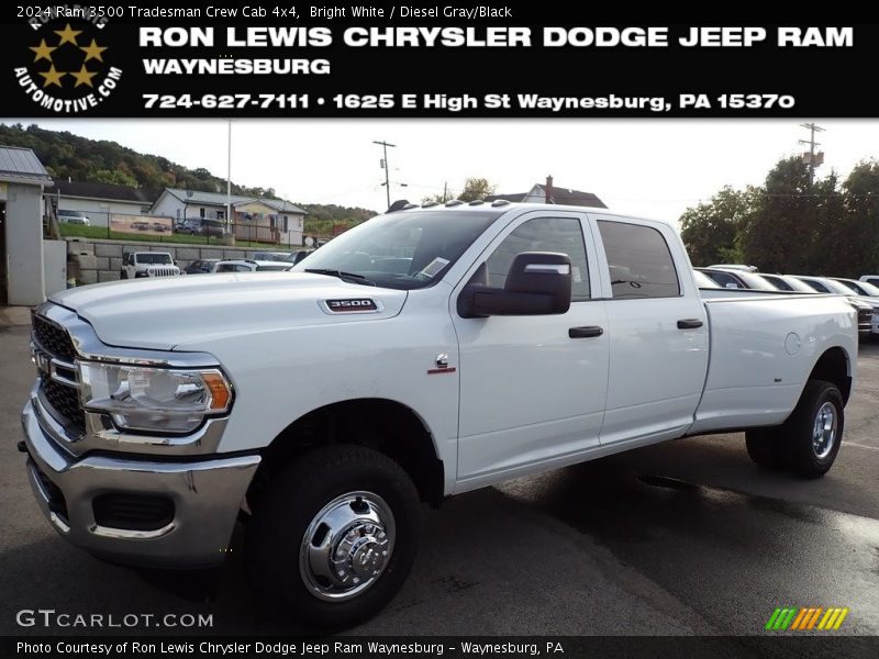 Bright White / Diesel Gray/Black 2024 Ram 3500 Tradesman Crew Cab 4x4