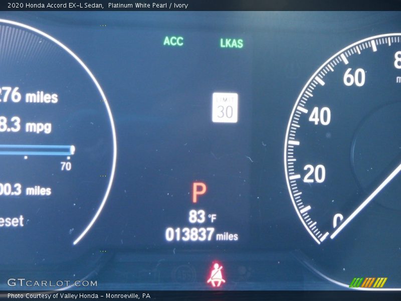 Platinum White Pearl / Ivory 2020 Honda Accord EX-L Sedan