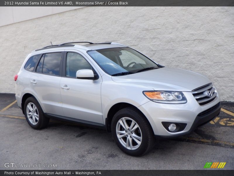 Moonstone Silver / Cocoa Black 2012 Hyundai Santa Fe Limited V6 AWD