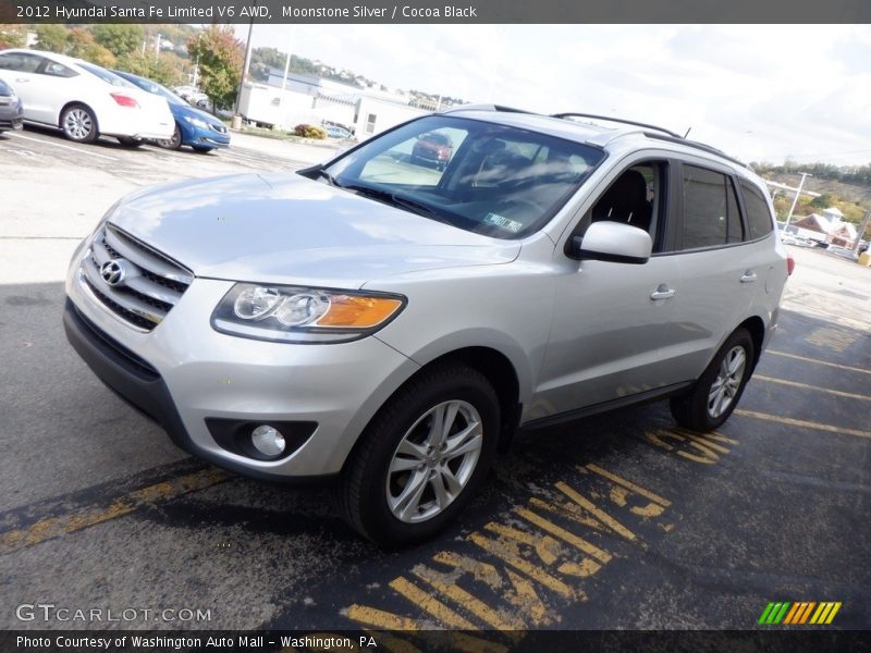 Moonstone Silver / Cocoa Black 2012 Hyundai Santa Fe Limited V6 AWD