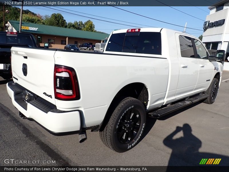 Pearl White / Black 2024 Ram 3500 Laramie Night Edition Mega Cab 4x4
