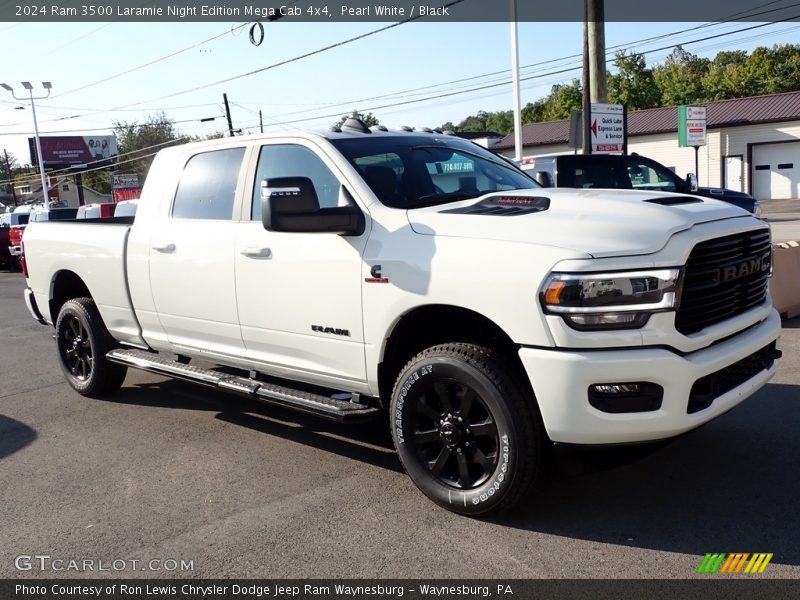 Front 3/4 View of 2024 3500 Laramie Night Edition Mega Cab 4x4