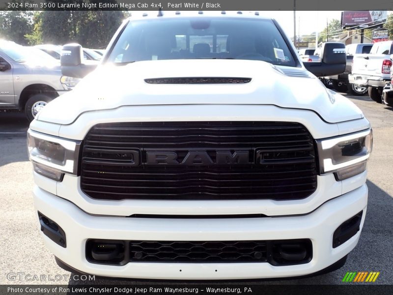 Pearl White / Black 2024 Ram 3500 Laramie Night Edition Mega Cab 4x4