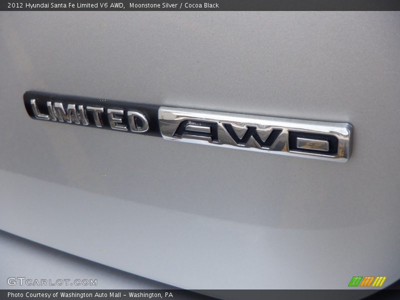 Moonstone Silver / Cocoa Black 2012 Hyundai Santa Fe Limited V6 AWD