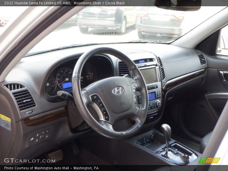 Moonstone Silver / Cocoa Black 2012 Hyundai Santa Fe Limited V6 AWD