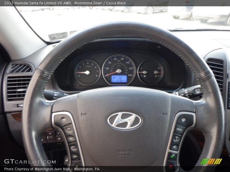 Moonstone Silver / Cocoa Black 2012 Hyundai Santa Fe Limited V6 AWD