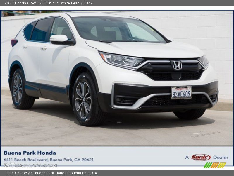 Platinum White Pearl / Black 2020 Honda CR-V EX