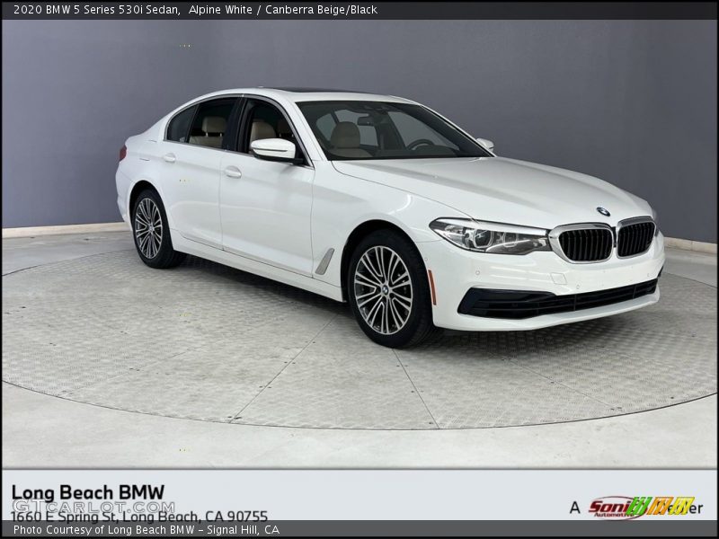 Alpine White / Canberra Beige/Black 2020 BMW 5 Series 530i Sedan