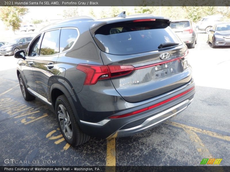 Portofino Gray / Black 2021 Hyundai Santa Fe SEL AWD