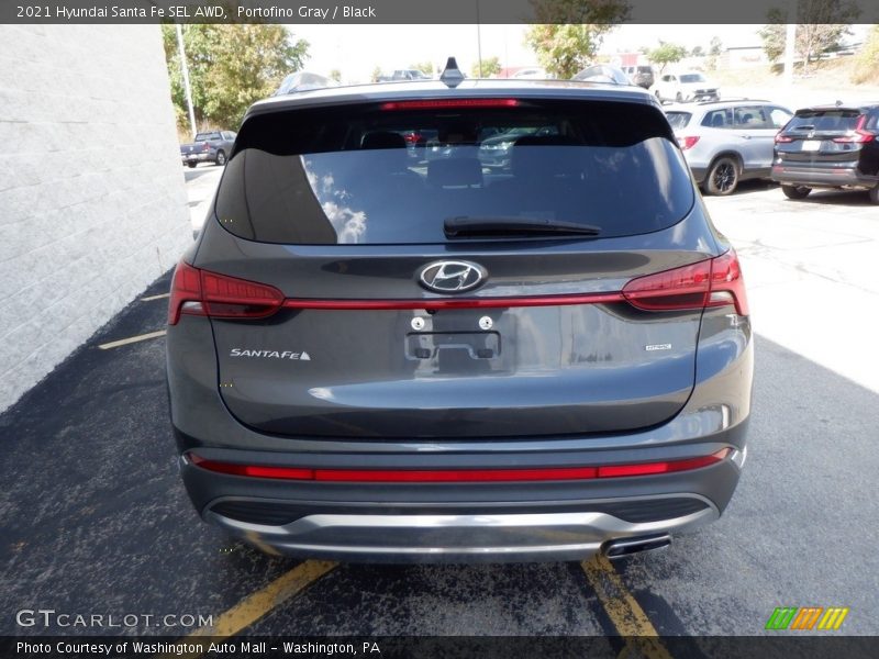 Portofino Gray / Black 2021 Hyundai Santa Fe SEL AWD