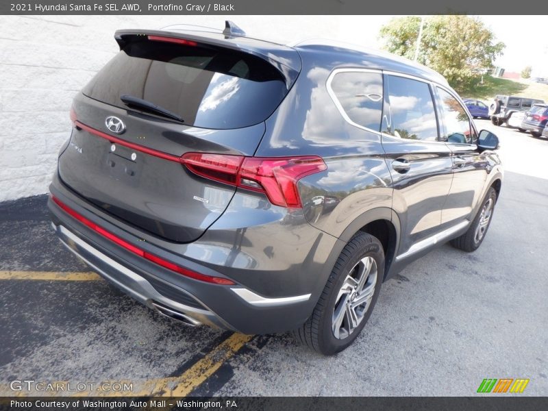 Portofino Gray / Black 2021 Hyundai Santa Fe SEL AWD