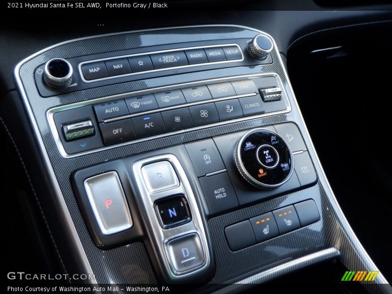 Controls of 2021 Santa Fe SEL AWD