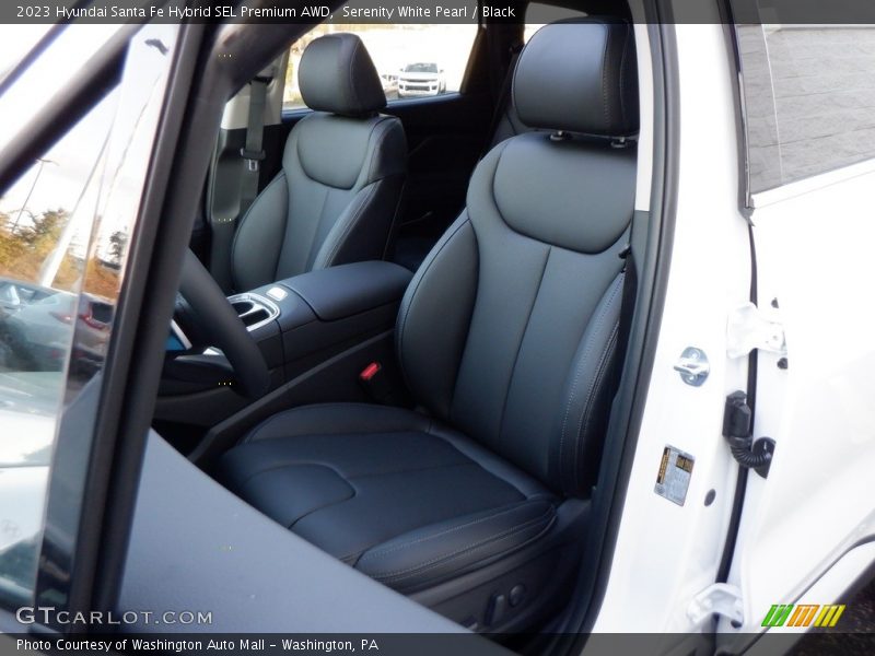 Serenity White Pearl / Black 2023 Hyundai Santa Fe Hybrid SEL Premium AWD
