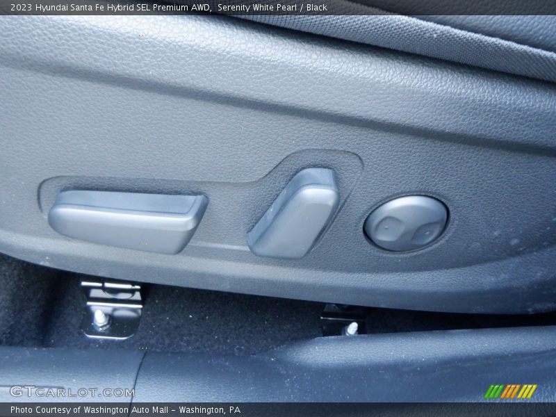 Serenity White Pearl / Black 2023 Hyundai Santa Fe Hybrid SEL Premium AWD