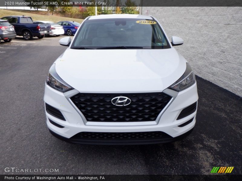 Cream White Pearl / Gray 2020 Hyundai Tucson SE AWD