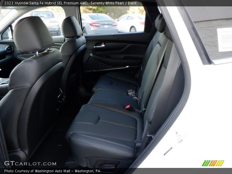 Serenity White Pearl / Black 2023 Hyundai Santa Fe Hybrid SEL Premium AWD
