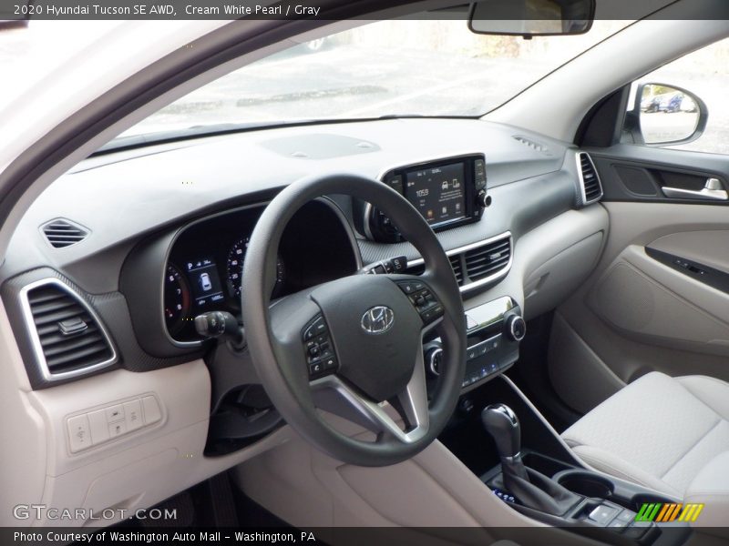 Cream White Pearl / Gray 2020 Hyundai Tucson SE AWD