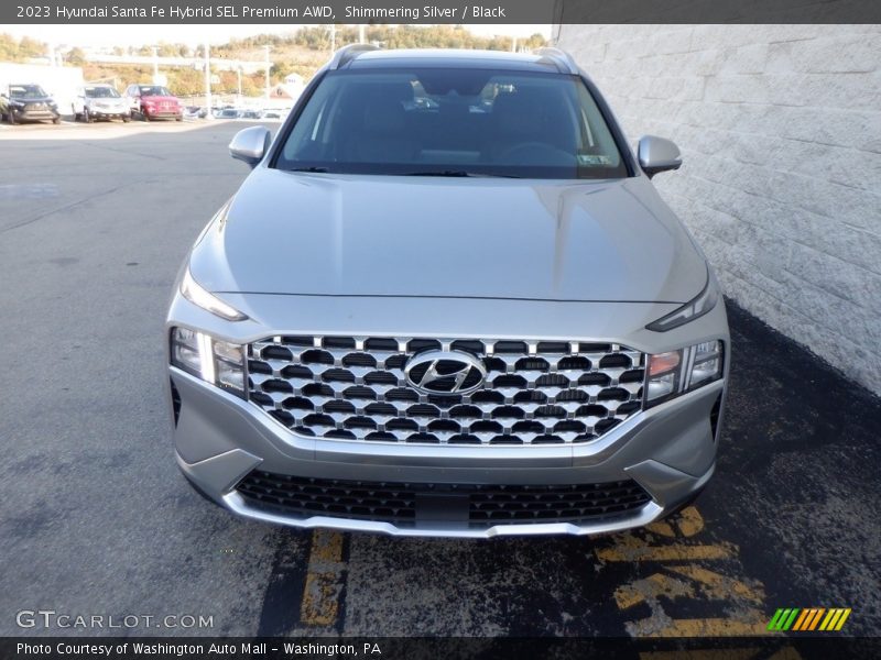 Shimmering Silver / Black 2023 Hyundai Santa Fe Hybrid SEL Premium AWD