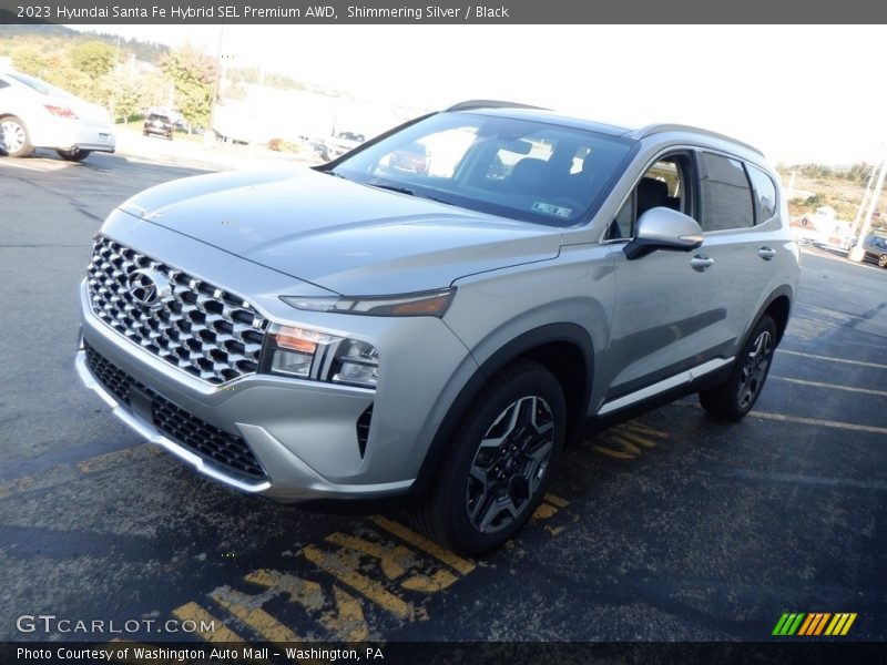 Shimmering Silver / Black 2023 Hyundai Santa Fe Hybrid SEL Premium AWD