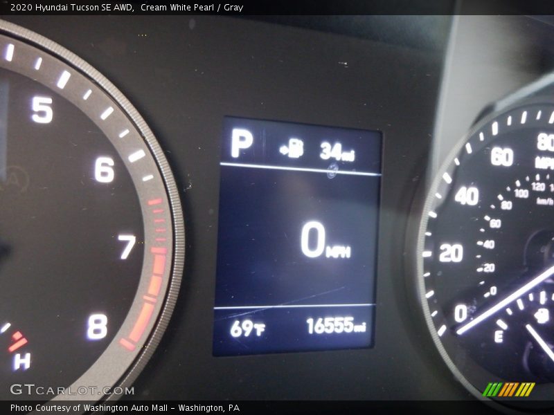 Cream White Pearl / Gray 2020 Hyundai Tucson SE AWD