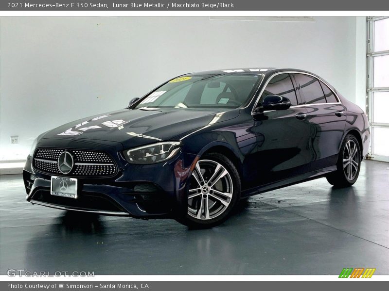 Lunar Blue Metallic / Macchiato Beige/Black 2021 Mercedes-Benz E 350 Sedan