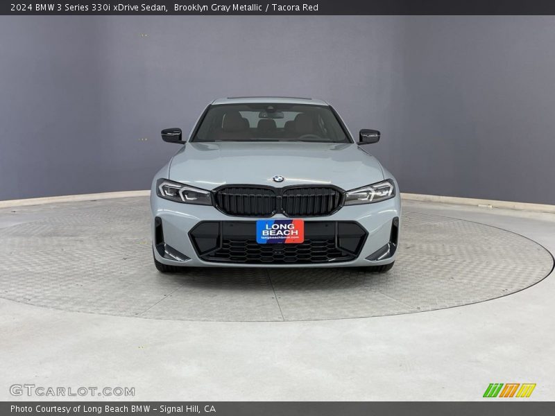 Brooklyn Gray Metallic / Tacora Red 2024 BMW 3 Series 330i xDrive Sedan