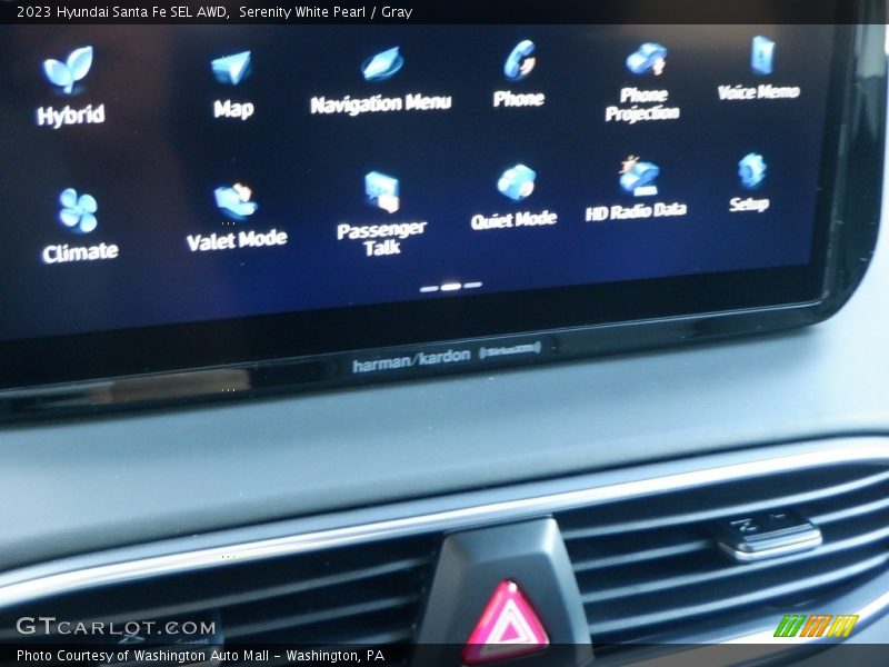 Serenity White Pearl / Gray 2023 Hyundai Santa Fe SEL AWD