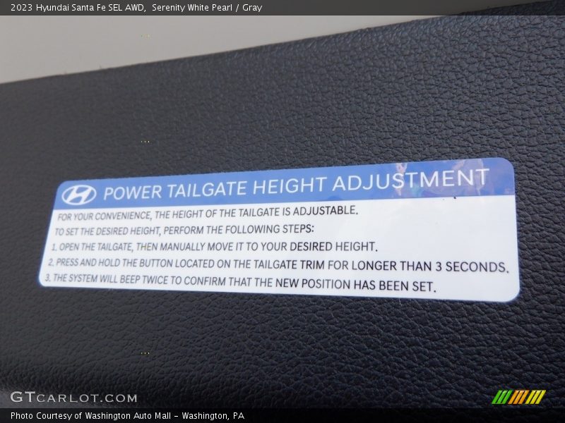 Serenity White Pearl / Gray 2023 Hyundai Santa Fe SEL AWD