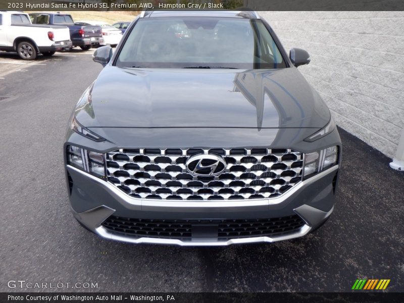 Hampton Gray / Black 2023 Hyundai Santa Fe Hybrid SEL Premium AWD