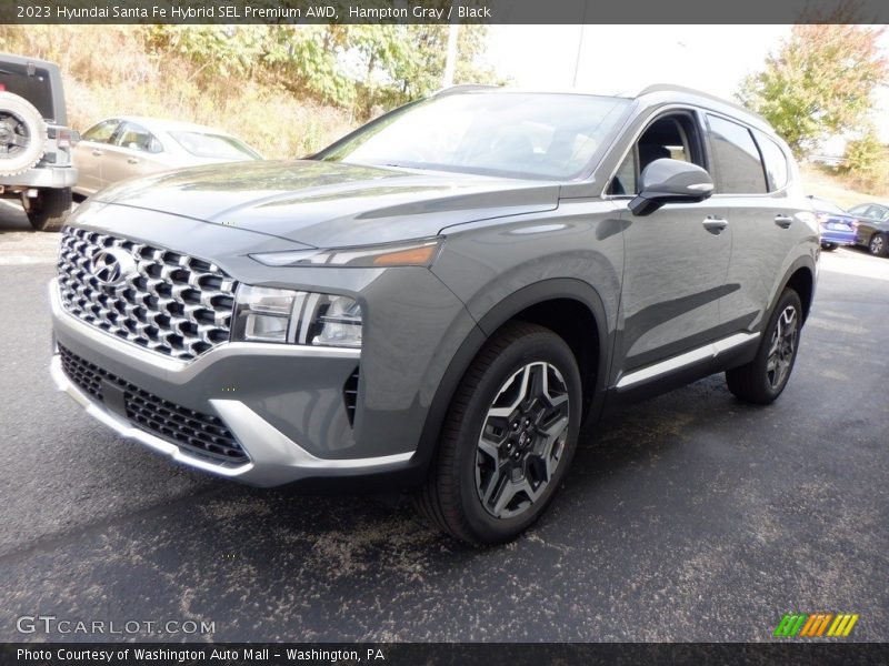 Hampton Gray / Black 2023 Hyundai Santa Fe Hybrid SEL Premium AWD