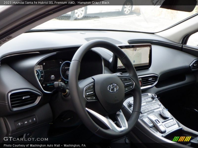 Hampton Gray / Black 2023 Hyundai Santa Fe Hybrid SEL Premium AWD