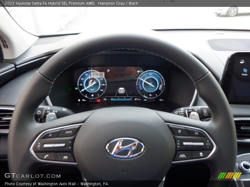 Hampton Gray / Black 2023 Hyundai Santa Fe Hybrid SEL Premium AWD