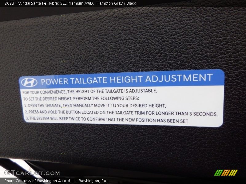 Hampton Gray / Black 2023 Hyundai Santa Fe Hybrid SEL Premium AWD
