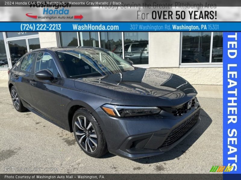 Meteorite Gray Metallic / Black 2024 Honda Civic EX-L Hatchback
