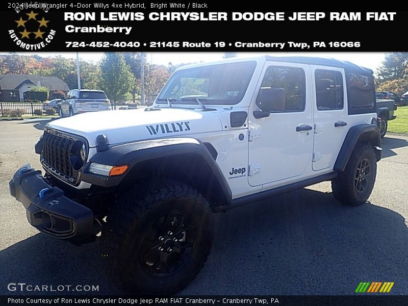 Bright White / Black 2024 Jeep Wrangler 4-Door Willys 4xe Hybrid