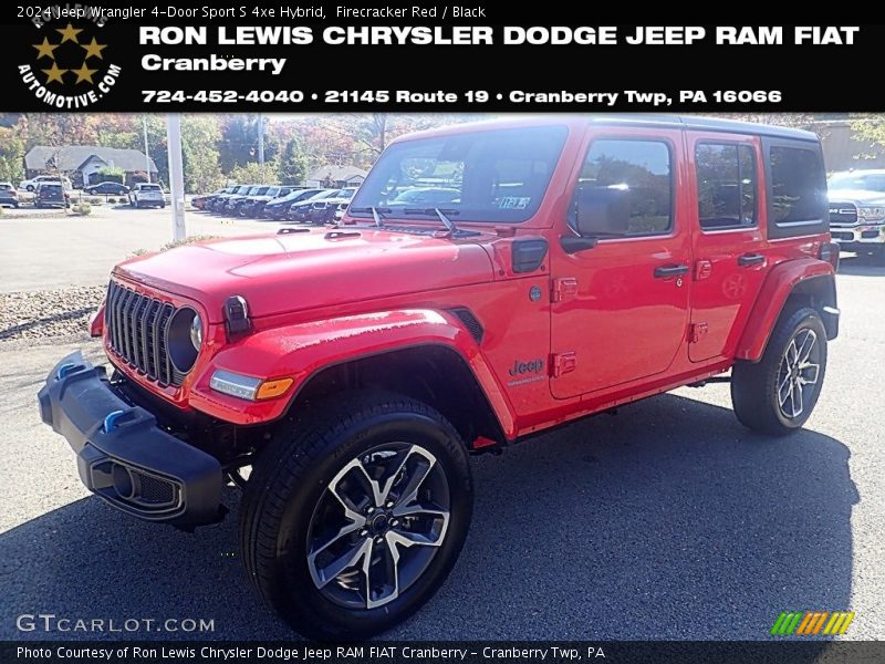 Firecracker Red / Black 2024 Jeep Wrangler 4-Door Sport S 4xe Hybrid