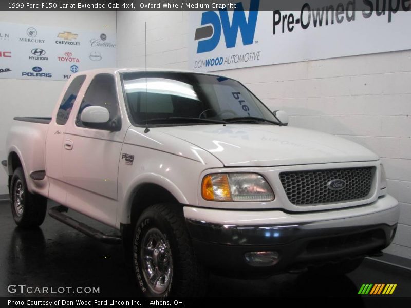Oxford White / Medium Graphite 1999 Ford F150 Lariat Extended Cab 4x4