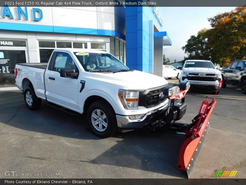 Oxford White / Medium Dark Slate 2021 Ford F150 XL Regular Cab 4x4 Plow Truck