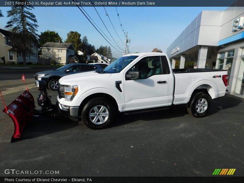 Oxford White / Medium Dark Slate 2021 Ford F150 XL Regular Cab 4x4 Plow Truck