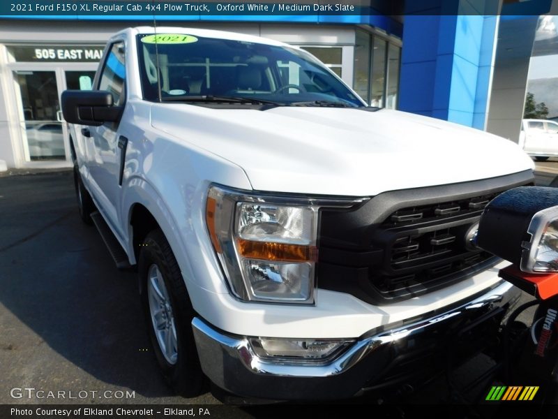 Oxford White / Medium Dark Slate 2021 Ford F150 XL Regular Cab 4x4 Plow Truck