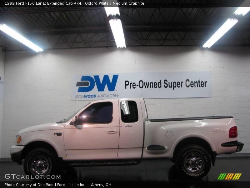 Oxford White / Medium Graphite 1999 Ford F150 Lariat Extended Cab 4x4