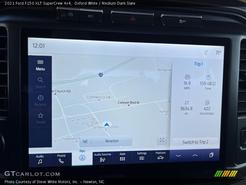 Navigation of 2021 F150 XLT SuperCrew 4x4